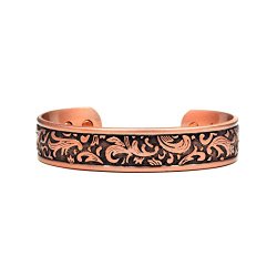 Accents Kingdom Women’s Paisley Design Copper Magnetic Therapy Bangle Bracelet