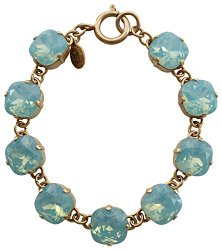 Catherine Popesco Goldtone Crystal Round Bracelet, 7.25″ Pacific Blue 1696G