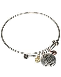 Don’t Look Back That’s Not Where You’re Going Inspirational Adjustable Charm Antique Brushed Bangle