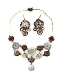Elope Multi Gear Necklace And Earring