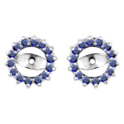 Genuine Sapphire and Diamond Round Cluster Earring Jackets (0.28 Ct. Twt., G-H I2-I3)