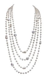 HinsonGayle 4-Strand Handwoven Ultra-Iridescent Freshwater Cultured Pearl Necklace
