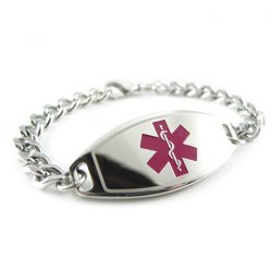 MyIDDr – Epilepsy Medical ID Bracelet, Purple, PRE-ENGRAVED