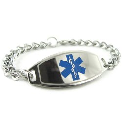 MyIDDr – Stroke Patient Medical Bracelet, Blue, PRE-ENGRAVED