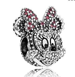 PANDORA USB794500 Disney Sparkling Minnie Portrait Charm, Limited Edition