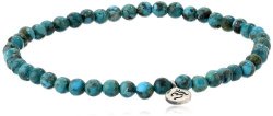 Satya Jewelry Classics Turquoise Om Inner Peace Stretch Bracelet, 7″
