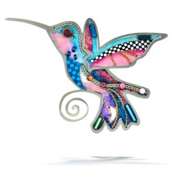 Seeka Blue Hummingbird Nature Pin Curated and sold by The Artazia Collection P0607BL