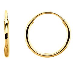 Small 14k Yellow Gold Endless Hoop Earrings – 10mm