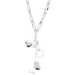 Sterling Silver Butterflies Toggle Necklace Long Oval Link, 22 inch long