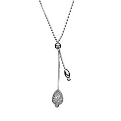 Sterling Silver Diamond Cut Snake Chain Y Necklace, 16″+2″ Extender