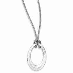 Sterling Silver Modern Contermporary Oval Knotted Necklace 18 Inches