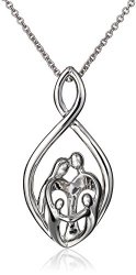 Sterling Silver Parents and Children Infinity Pendant Necklace, 18″