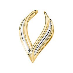 Two Tone Pendant Enhancer in 14k White and Yellow Gold