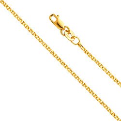 Wellingsale® 14k Yellow OR White Gold SOLID 1.5mm Polished Flat Open wheat Chain Necklace with Lobster Claw Clasp