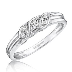 1/15 Carat T.W. Round Cut Diamond Women’s Wedding Ring 10K White Gold