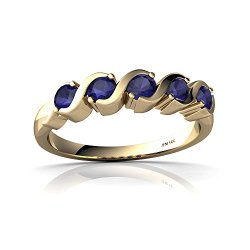 14kt Gold Sapphire 3mm Round Anniversary Band Ring