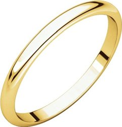 2mm Half Round Band in 14k Yellow Gold – Size 5