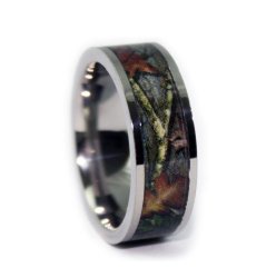 Camo Rings – Camo Wedding Ring – Camouflage Titanium Mens Wedding Band – Camo Engagement Rings