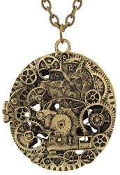 DaisyJewel Steampunk Collage Locket Pendant Necklace