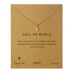 Dogeared All Is Well Hamsa Gold Dipped Reminder Boxed 16″ Necklace