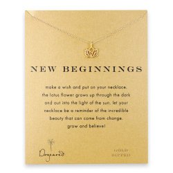Dogeared New Beginnings Lotus Necklace, Gold Dipped