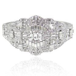 EVER FAITH The Great Gatsby Inspired Art Deco Bracelet Clear Austrian Crystal
