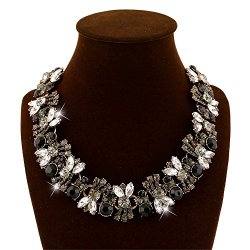 Fashion Vintage Style Luxury Crystal Charm Necklace Collar Bib for Women