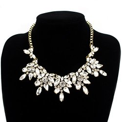 Fit&Wit Bling Rhinestone Crystal Statement Fashion Necklace