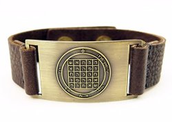 Fortune Seal of Solomon Bracelet, Leather, Adjustable