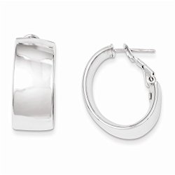 Jewelry Best Seller Sterling Silver Polished Omega Back Hoop Earrings