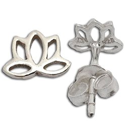 Lotus Studs Flower Earrings Sterling Silver Shanti Boutique