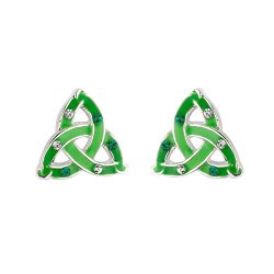 Lucky Trinity Knot Earrings Studs Enamel & Crystal Irish Made