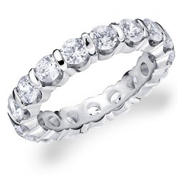 Platinum Diamond Bar Set Wedding Band (3.0 cttw, F-G Color, VS1-VS2 Clarity)