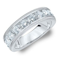 Platinum Diamond Milgrain Wedding Band (2.0 cttw, F-G Color, VS1-VS2 Clarity)