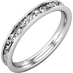 Sculptural Style Eternity Band in 14K White Gold (Size 6)