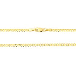 Solid 14k Yellow Gold Comfort Cuban Curb 2.6 mm Chain 10″ Anklet