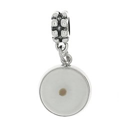 Sterling Silver Amulet of Faith Mustard Seed Dangle Bead Charm