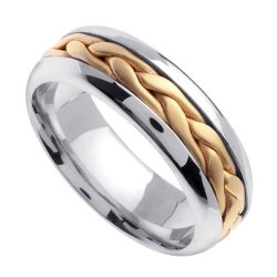 Two Tone Braided Wedding Ring for Women (6.5mm)