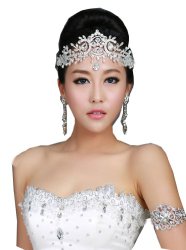 Wiipu Bridal Crystal Tiara Crown Hair Accessories For Wedding Quinceanera Tiaras Crowns(AA47)