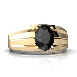 14kt Gold Black Onyx 8x6mm Oval Men’s Ring