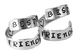 Best Friends Rings Two Aluminum Set Twist BFF Rings