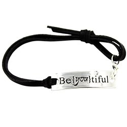 “BEYOUTIFUL” Inspirational Leather Bracelet …