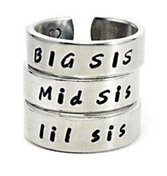 Big Sis Mid Sis Lil Sis Three Sisters Ring Set, Big Sister Middle Sister Little Sister Rings, Personalized Sister Gift Ring, Bestfriend Ring