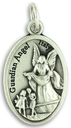 Bulk Buy 5 Pcs – Guardian Angel Saint St. Michael Archangel 1 Inch Pendants Charms with Rings