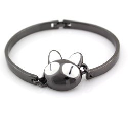 Cute black cat bangle bracelet for girl,child-BGB114