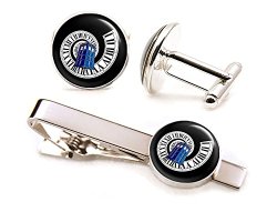 Doctor Who Cufflinks, Tardis Tie Clip, Dr Who Tardis Cuff Links Tack, Time Lord Jewelry, Gallifrey Doctor Who Wedding Party, Groomsmen Gifts Groomsman Gift