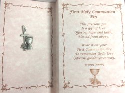 First Holy Communion Pin in Gift Box – Silver
