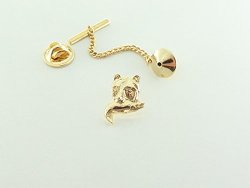 Gold ~ Bear With Fish ~ Tie Tack ~ MG037TT