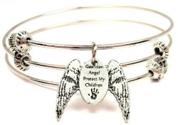 Guardian Angel Protect My Children Expandable Triple Wire Adjustable Bracelet
