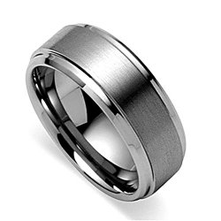 King Will 2-Year Anniversary Sale! King Will 8mm Polished Beveled Edge/ Matte Brushed Finish Center Men’s Tungsten Ring Wedding Band
